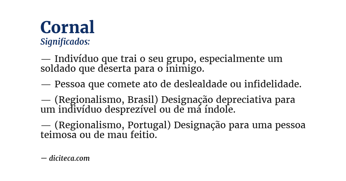 Significado de cornal