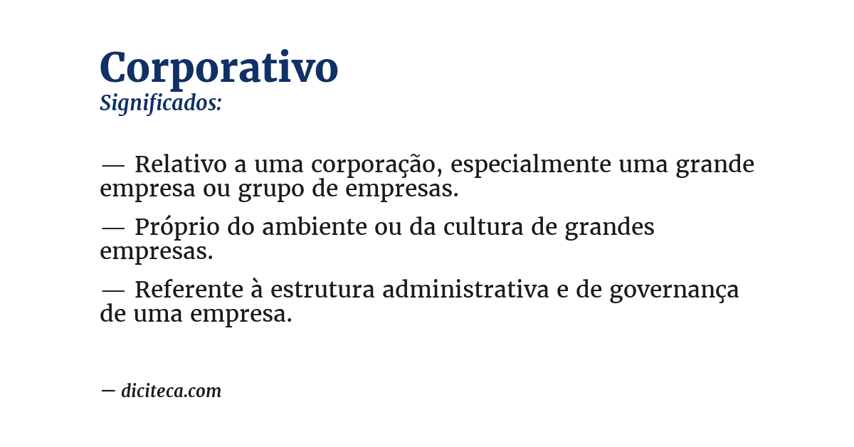Significado de corporativo