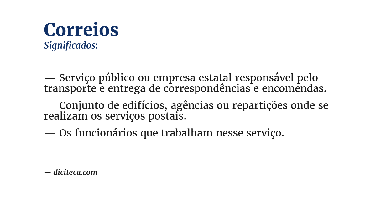 Significado de correios