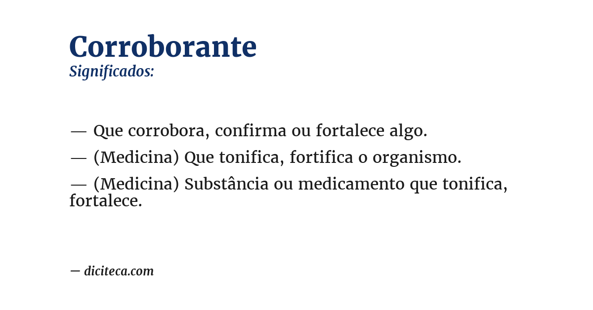Significado de corroborante