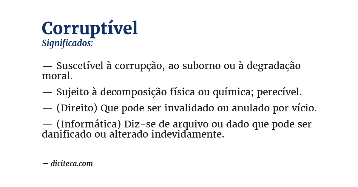 Significado de corruptível