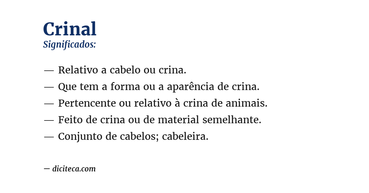 Significado de crinal