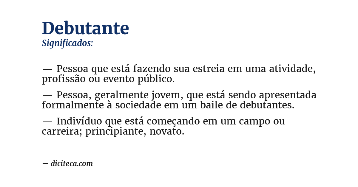 Significado de debutante