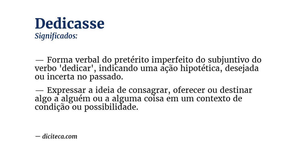 Significado de dedicasse