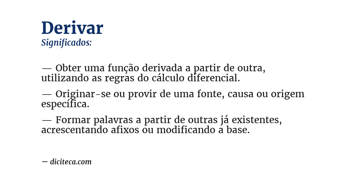 Significado de derivar