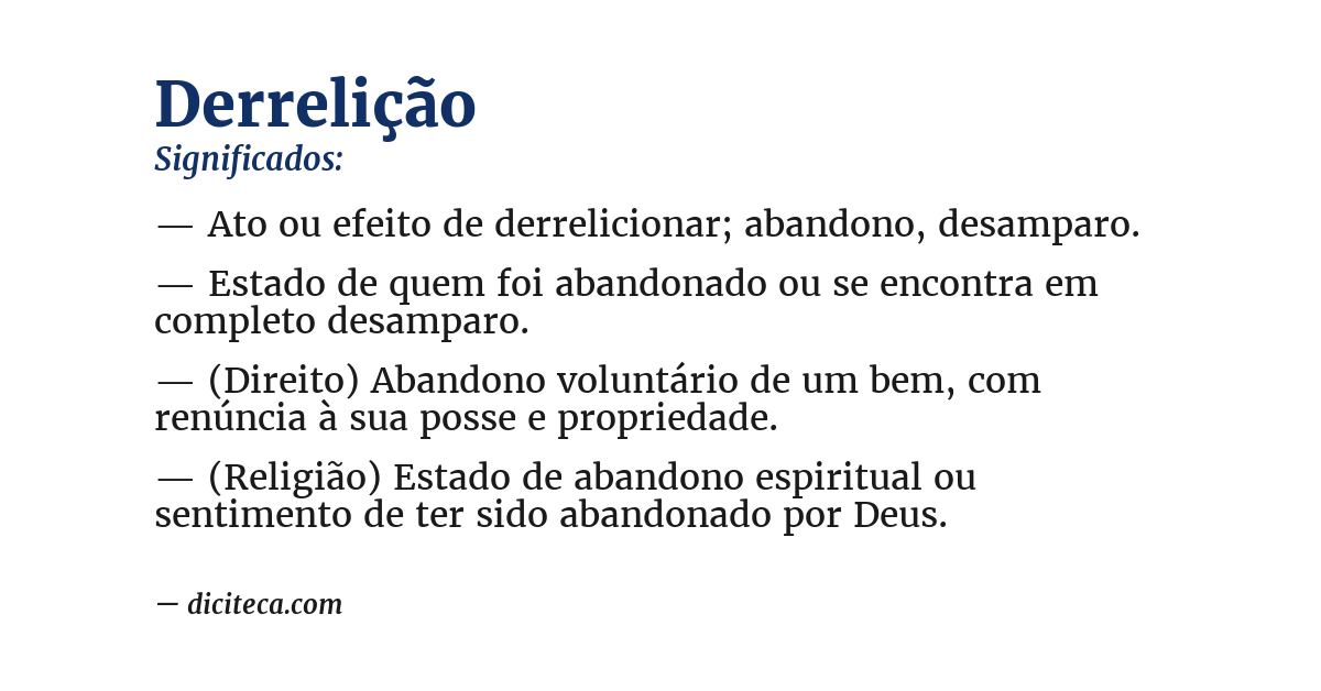 Significado de derrelição