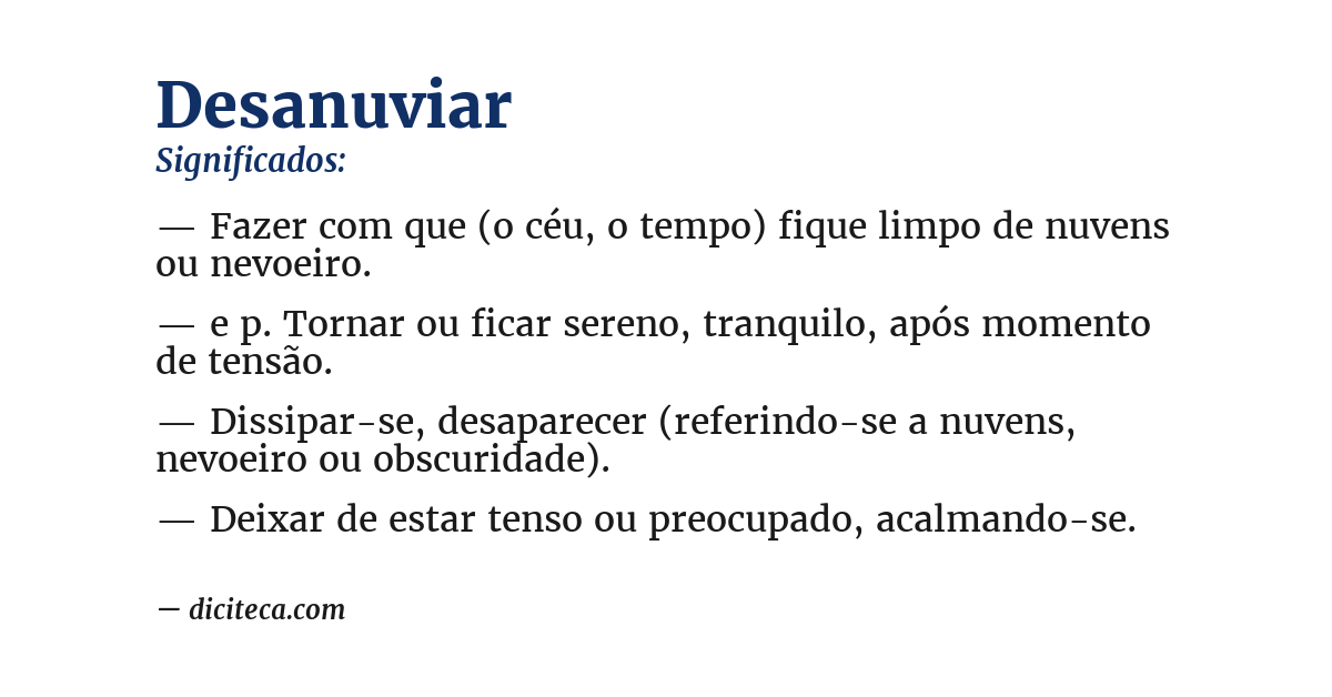 Significado de desanuviar