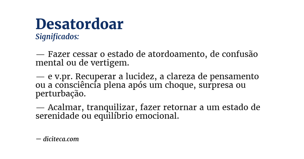 Significado de desatordoar