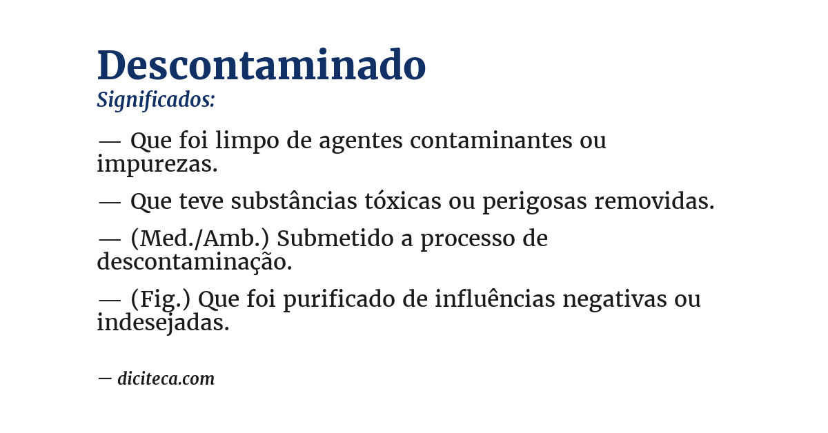 Significado de descontaminado