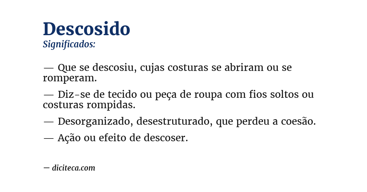 Significado de descosido