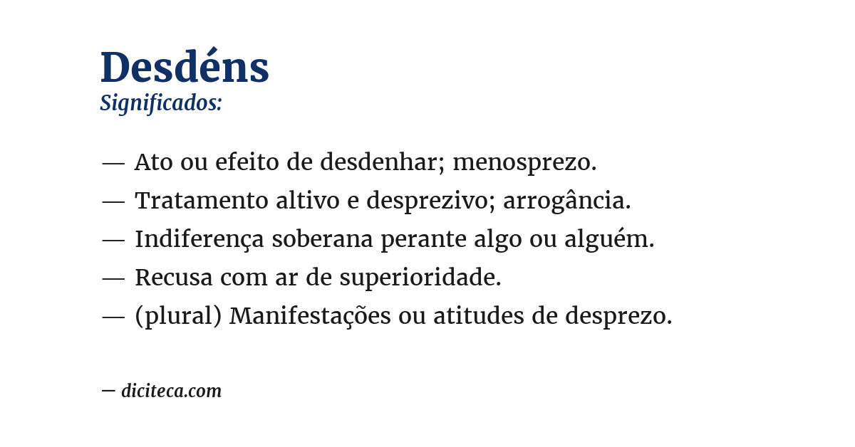 Significado de desdéns