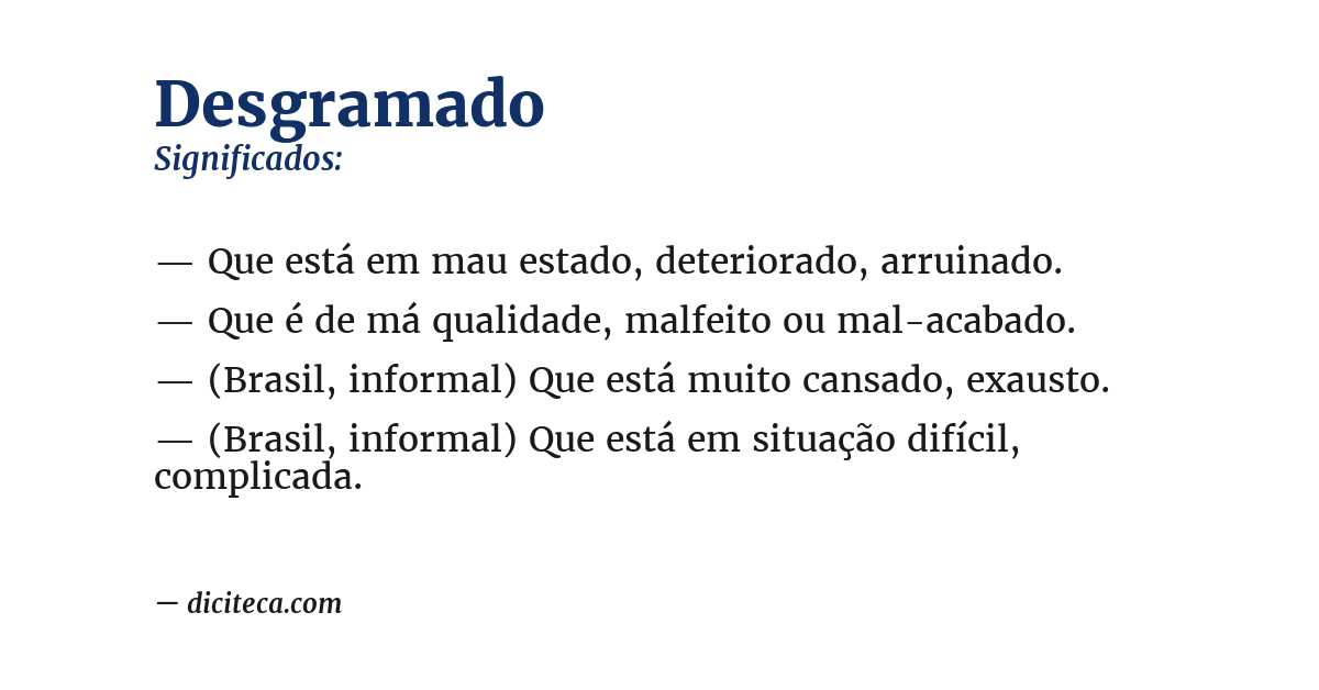 Significado de desgramado