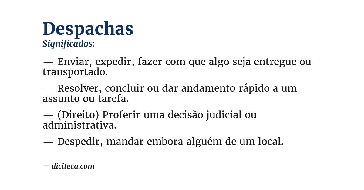 Significado de despachas