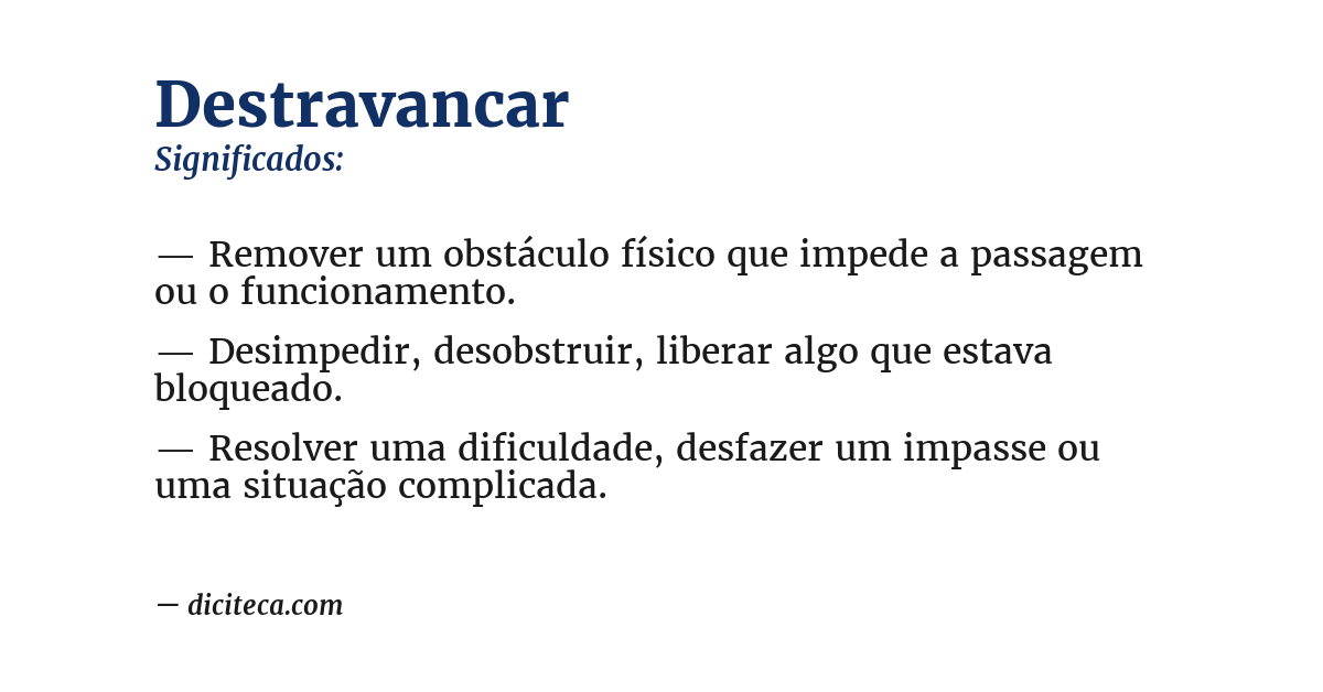 Significado de destravancar