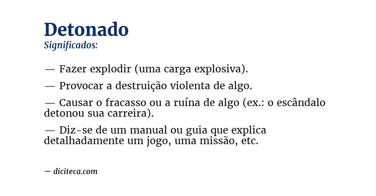 Significado de detonado