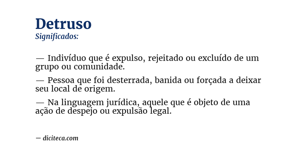 Significado de detruso