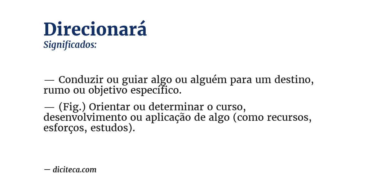 Significado de direcionará
