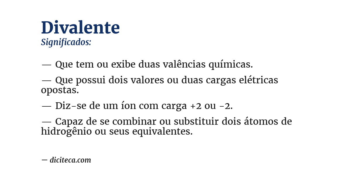 Significado de divalente