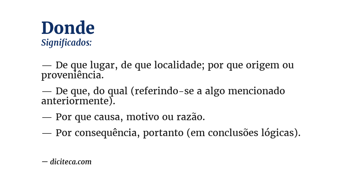 Significado de donde