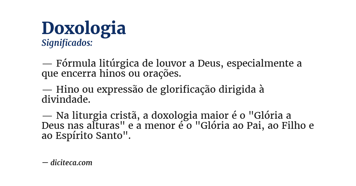 Significado de doxologia