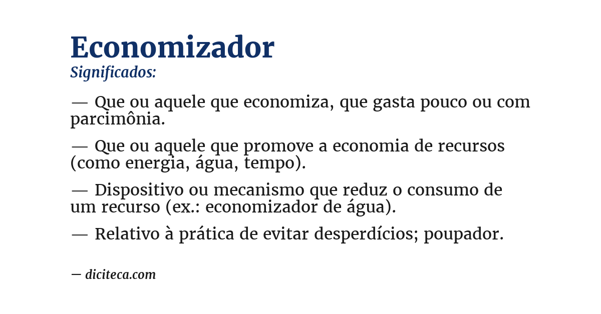Significado de economizador