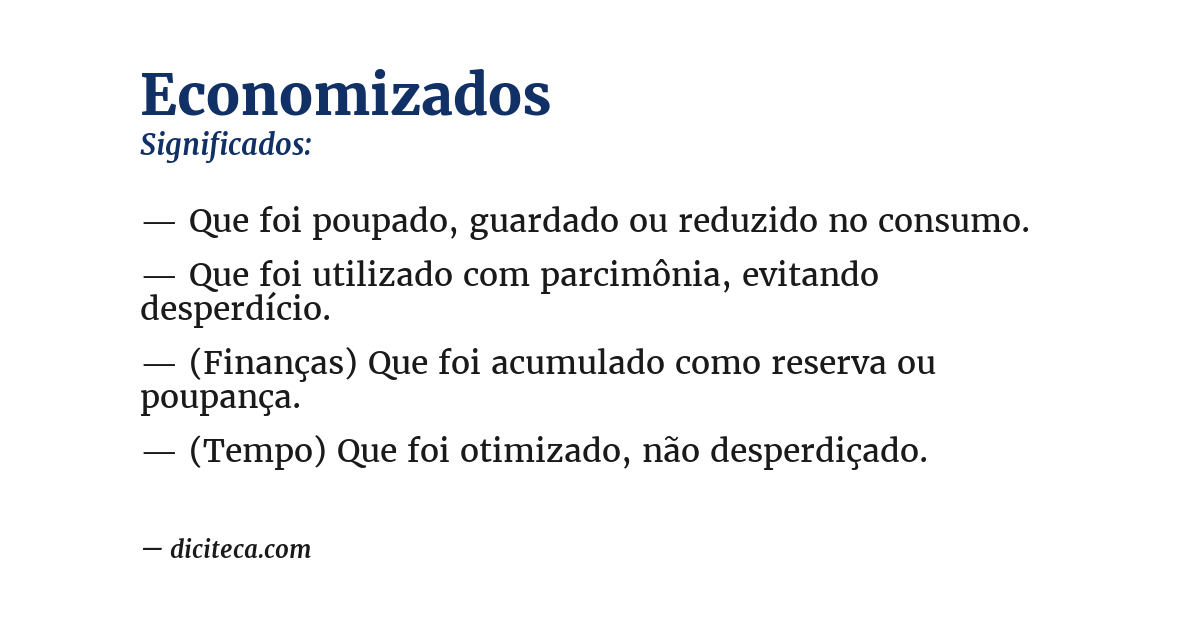 Significado de economizados