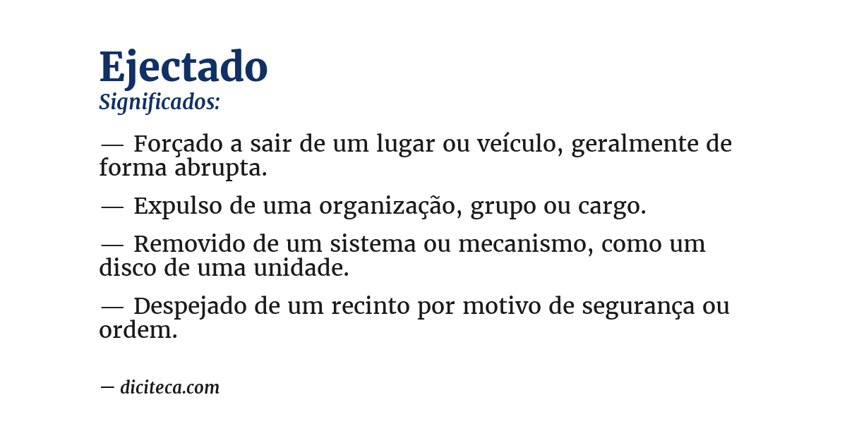 Significado de ejectado