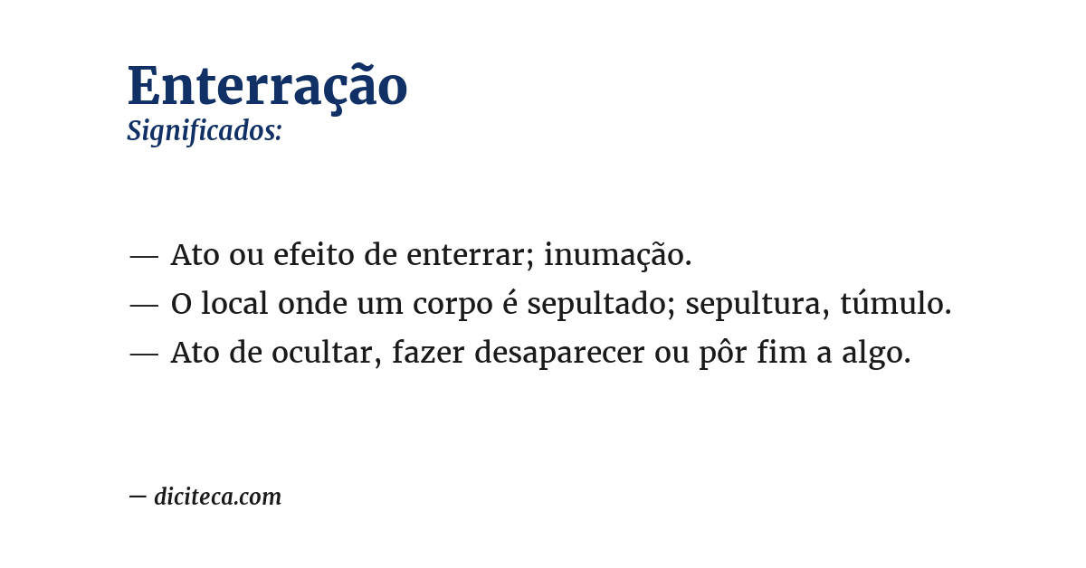 Significado de enterração