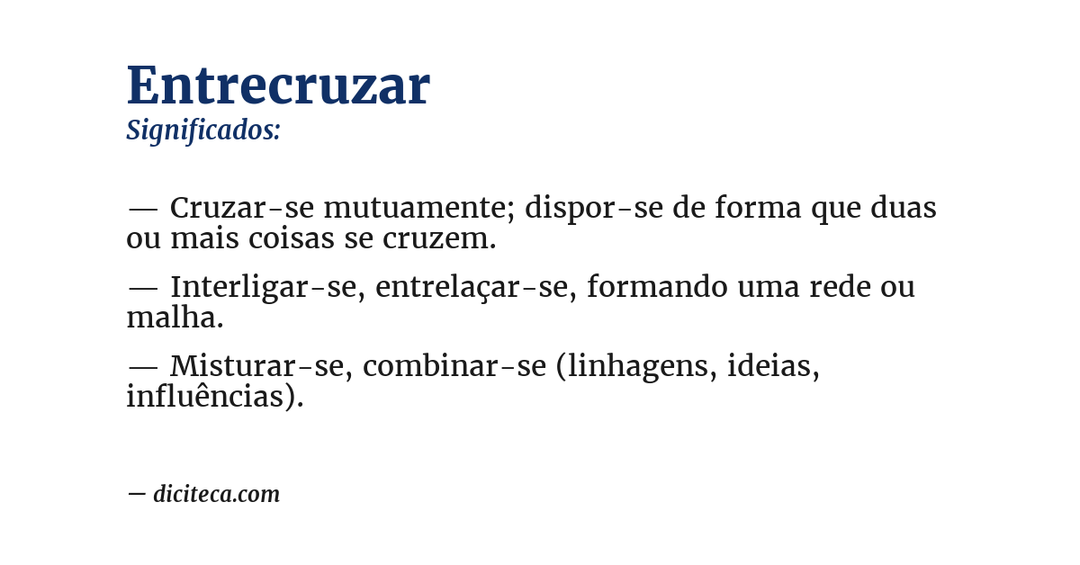 Significado de entrecruzar