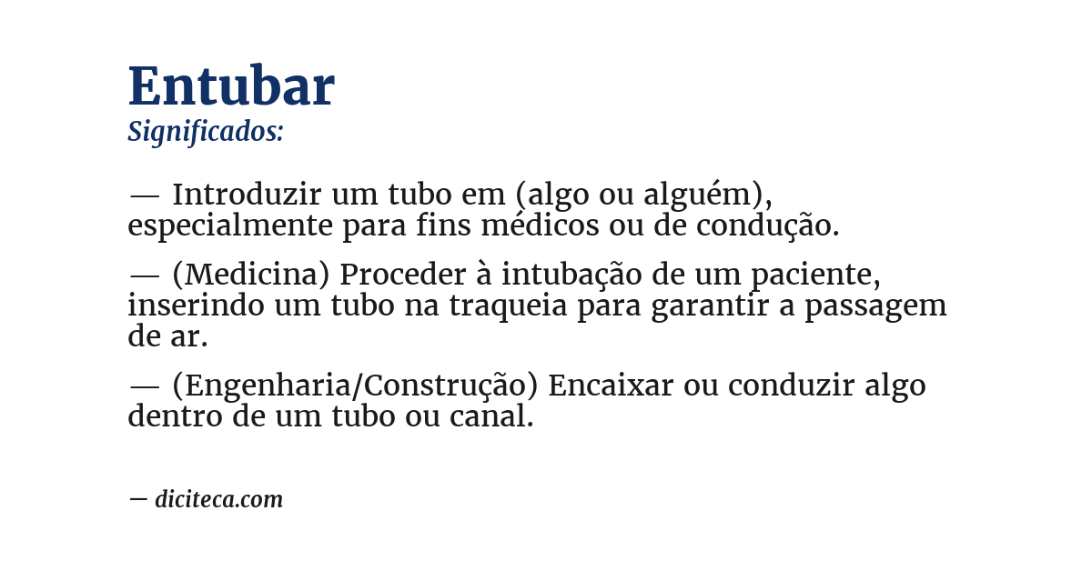 Significado de entubar