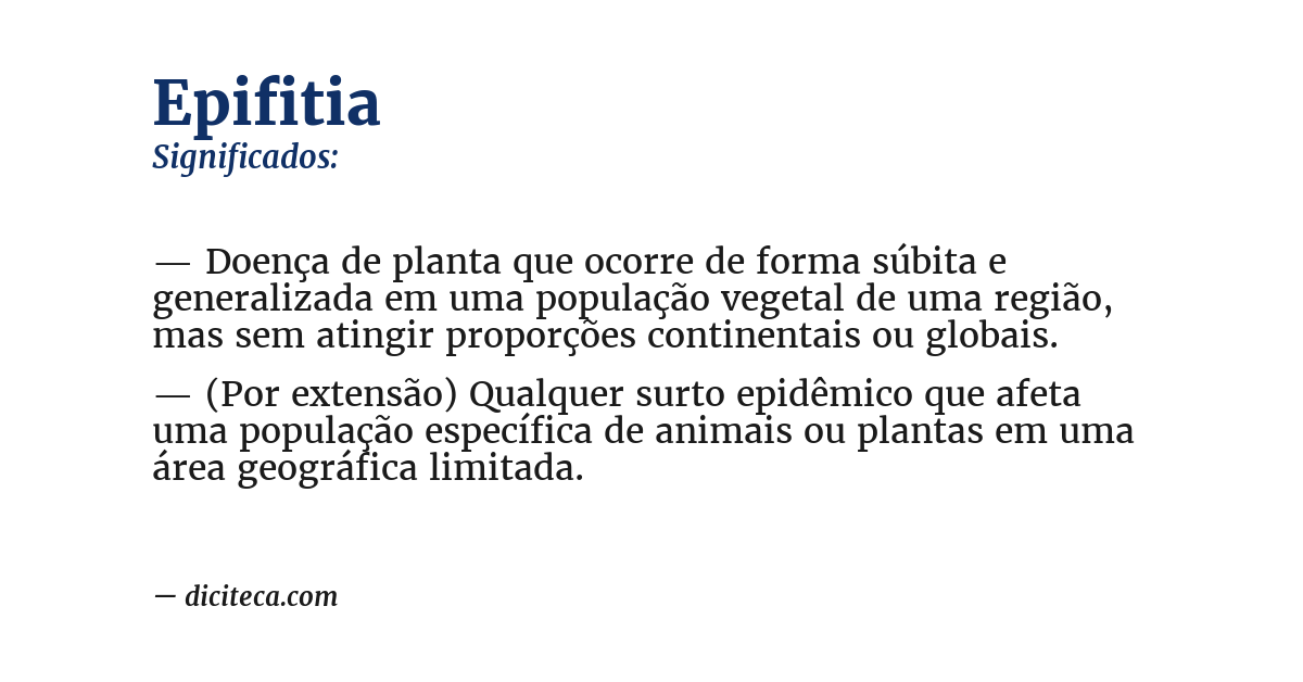 Significado de epifitia