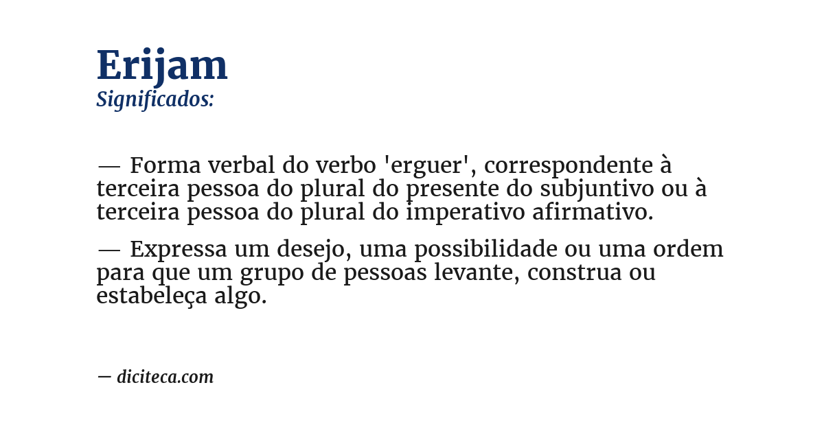 Significado de erijam