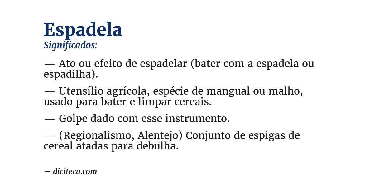 Significado de espadela