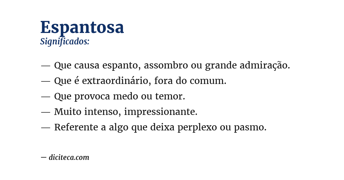 Significado de espantosa