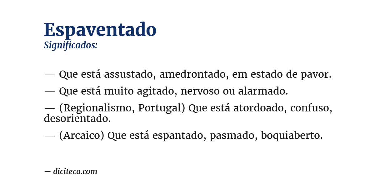 Significado de espaventado