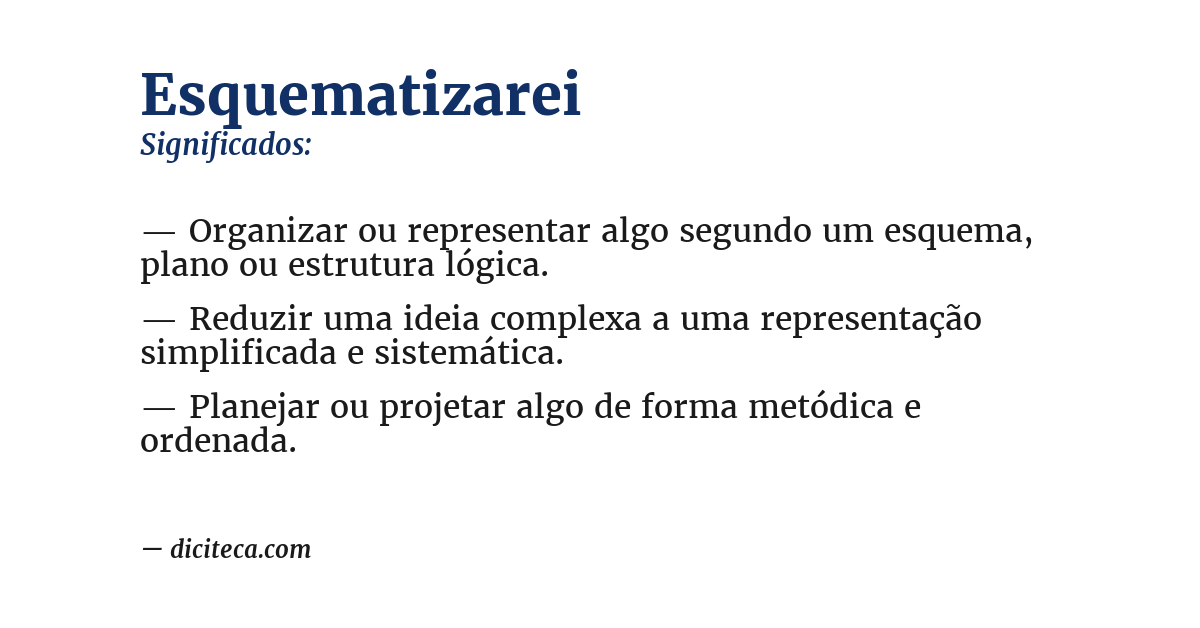 Significado de esquematizarei