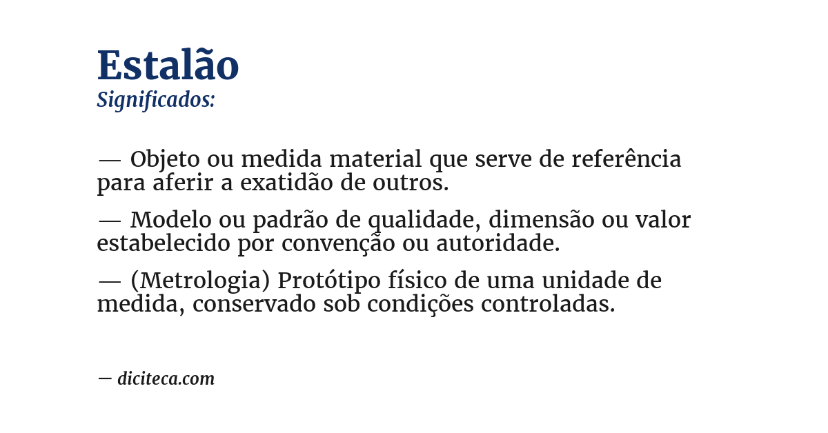 Significado de estalão