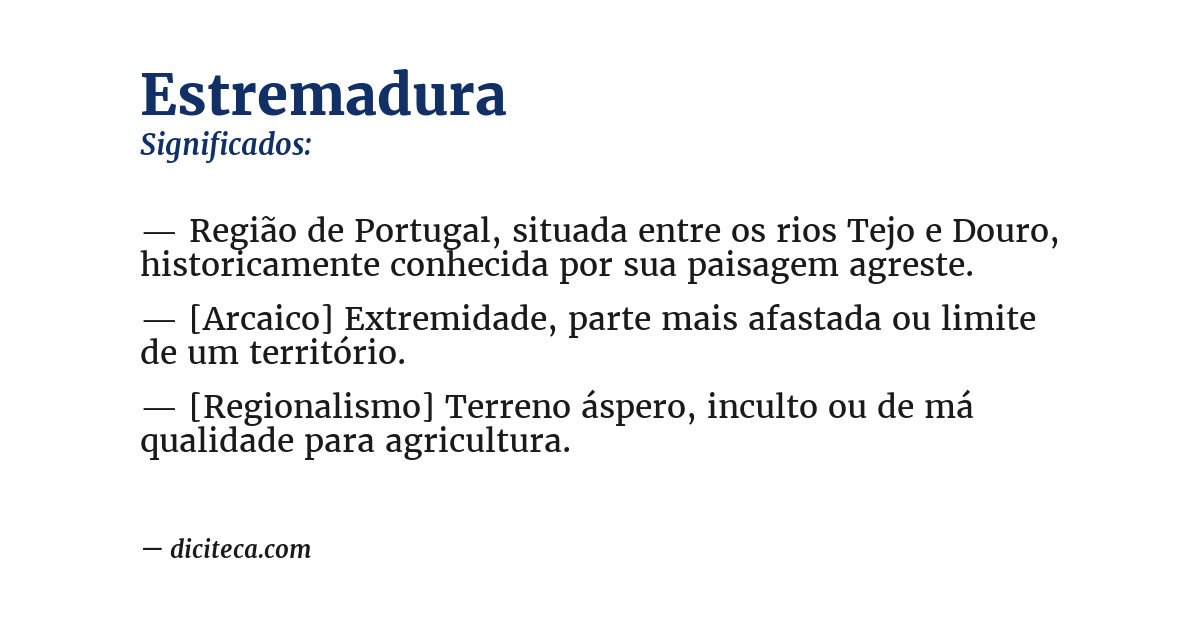 Significado de estremadura