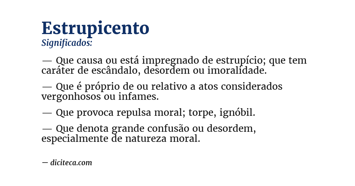 Significado de estrupicento