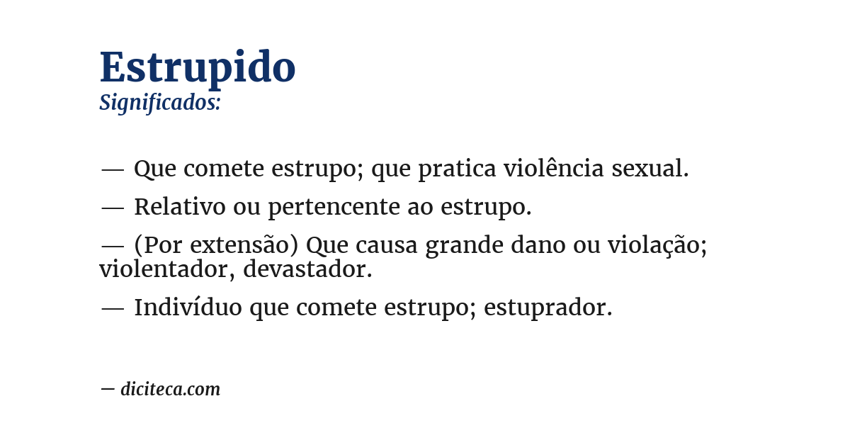 Significado de estrupido