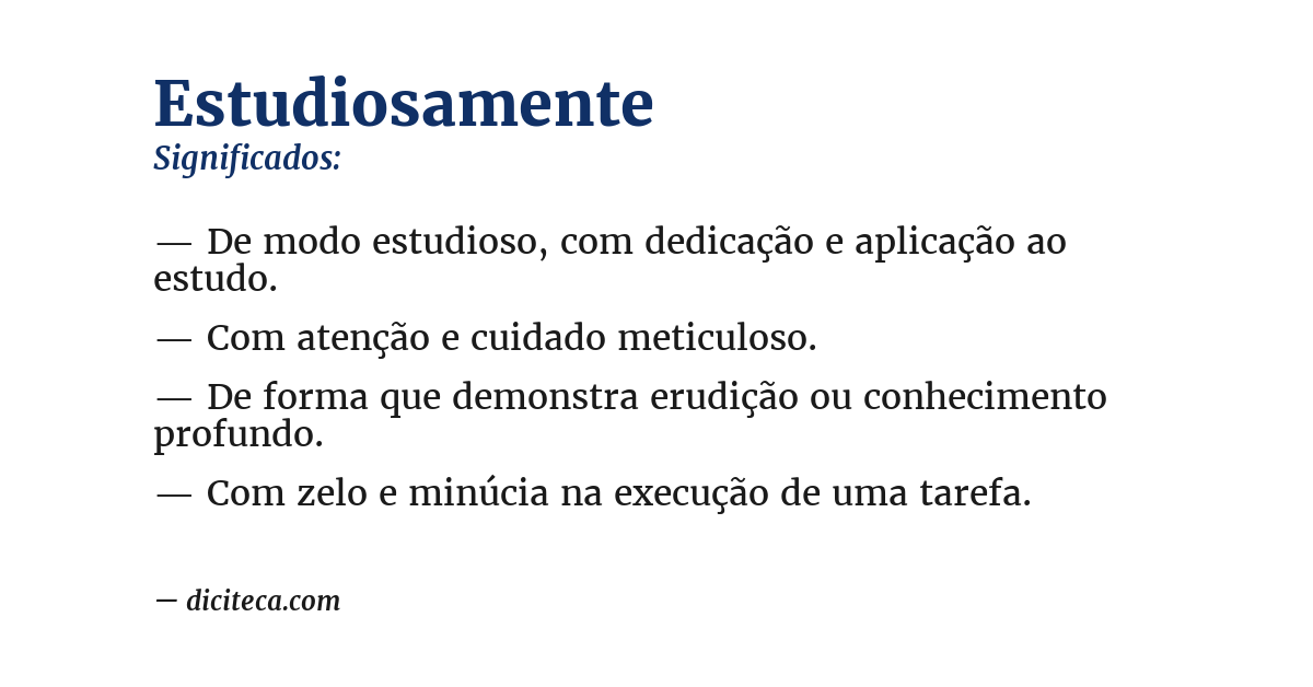 Significado de estudiosamente