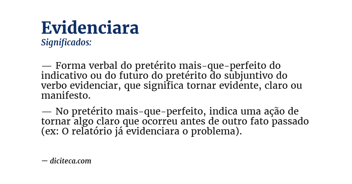 Significado de evidenciara