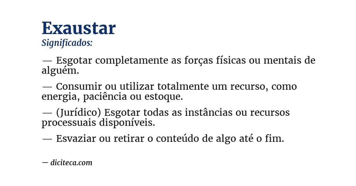 Significado de exaustar