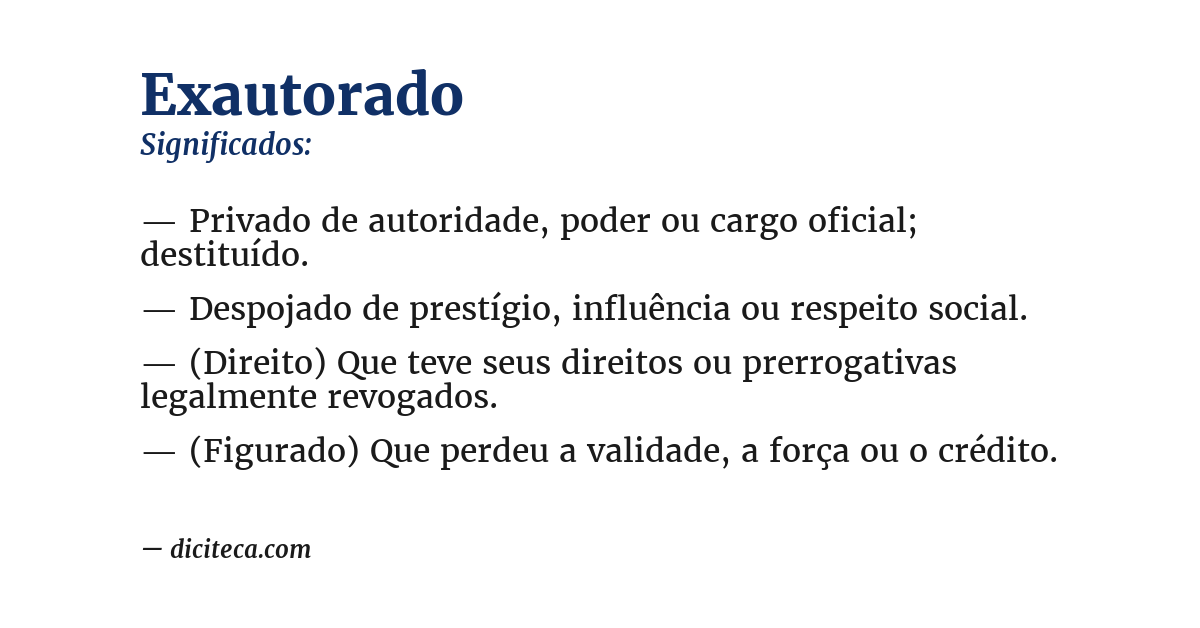Significado de exautorado