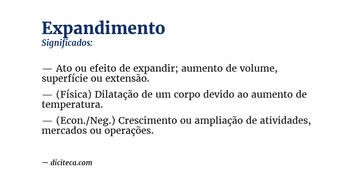 Significado de expandimento