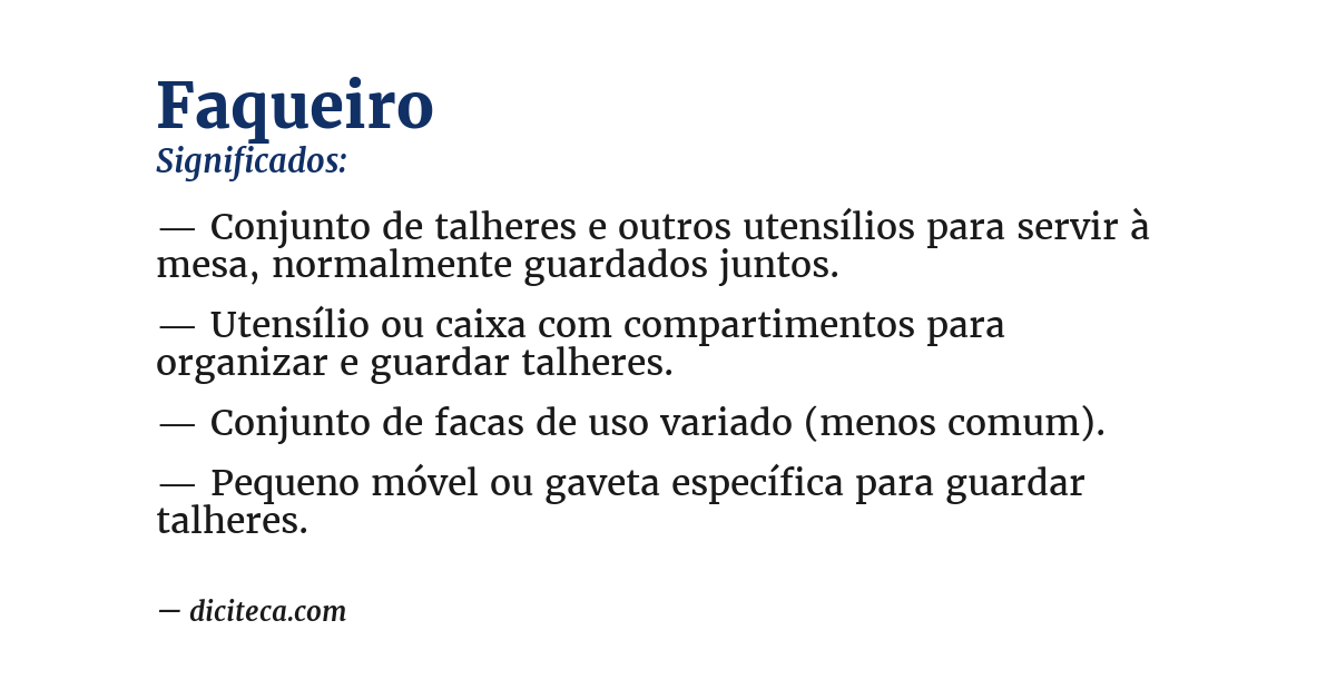 Significado de faqueiro