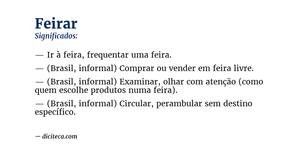 Significado de feirar