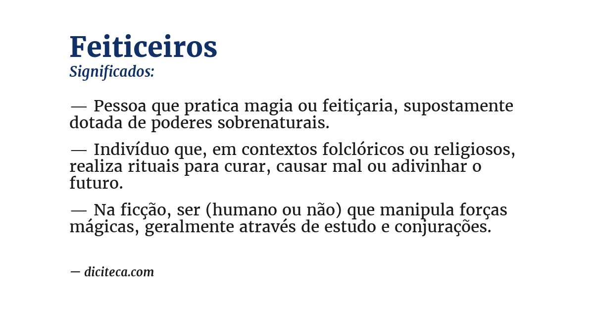 Significado de feiticeiros