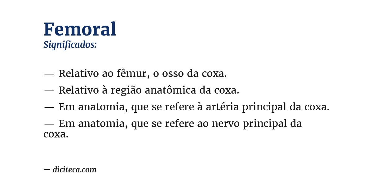 Significado de femoral