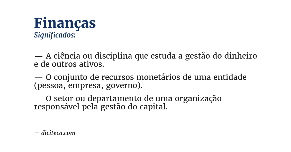Significado de finanças